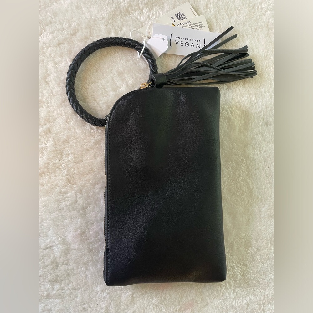 Vegan Black Wristlet Clutch